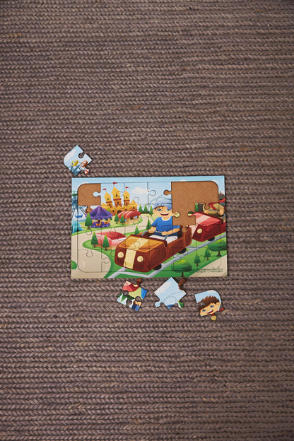 Ahşap 24'lü Yapboz Lunapark Maceram Puzzle