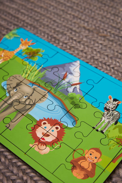 Ahşap 24'lü Yapboz Safari Puzzle