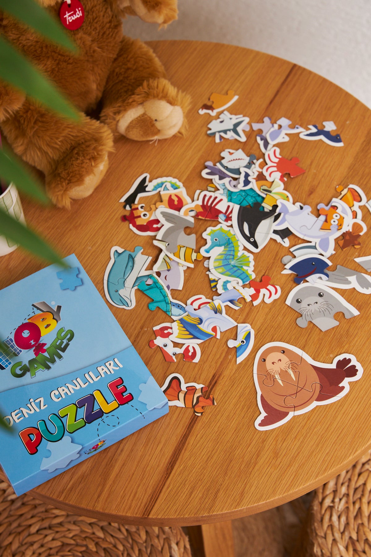 Öğretici Şekilli Deniz Canlıları Yapboz Baby Puzzle