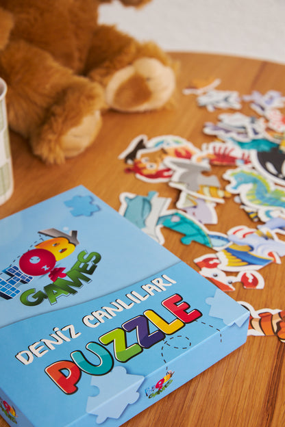 Öğretici Şekilli Deniz Canlıları Yapboz Baby Puzzle