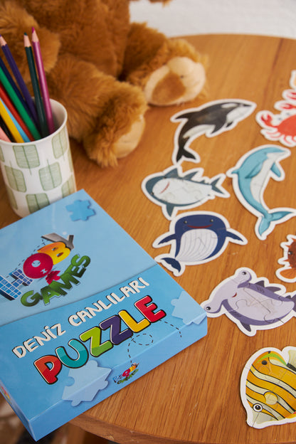 Öğretici Şekilli Deniz Canlıları Yapboz Baby Puzzle