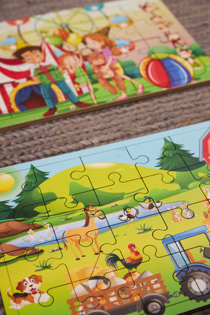 Okul Öncesi Başlangıç Yapboz Canım Ailem Ve Çiftlik Ahşap Puzzle Set