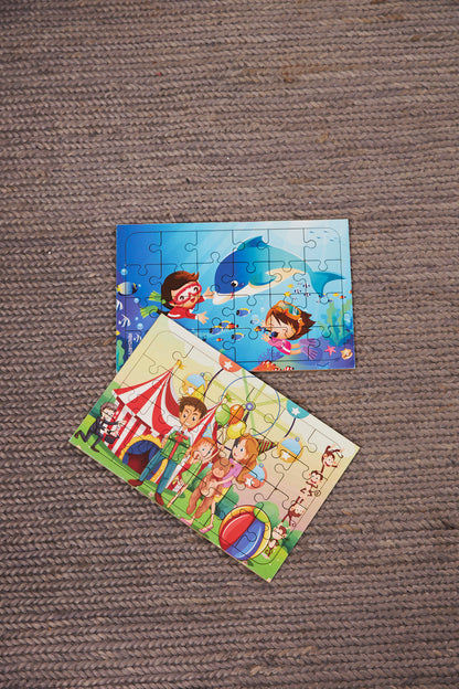 Okul Öncesi Başlangıç Yapboz Canım Ailem Ve Dalgıç Ahşap Puzzle Set