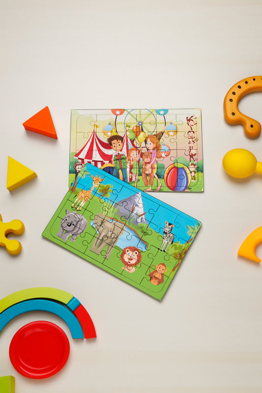 Okul Öncesi Başlangıç Yapboz Canım Ailem Ve Safari Ahşap Puzzle Set