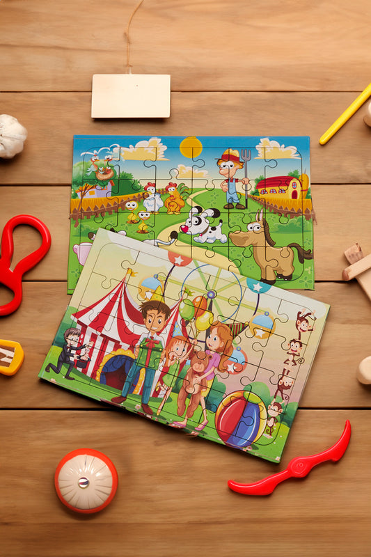 Okul Öncesi Başlangıç Yapboz Çiftliğim Ve Canım Ailem Ahşap Puzzle Set