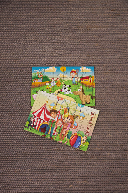 Okul Öncesi Başlangıç Yapboz Çiftliğim Ve Canım Ailem Ahşap Puzzle Set