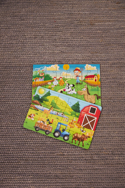 Okul Öncesi Başlangıç Yapboz Çiftliğim Ve Çiftlik Ahşap Puzzle Set