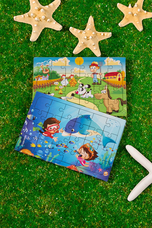 Okul Öncesi Başlangıç Yapboz Çiftliğim Ve Dalgıç Ahşap Puzzle Set