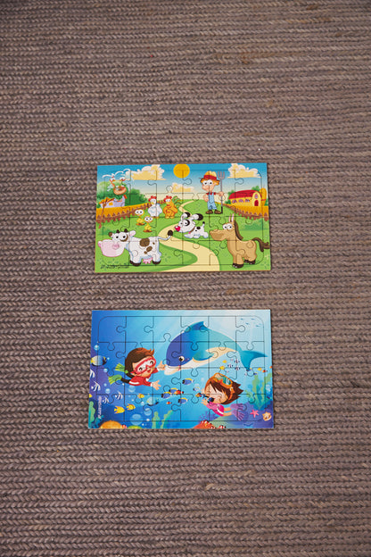 Okul Öncesi Başlangıç Yapboz Çiftliğim Ve Dalgıç Ahşap Puzzle Set