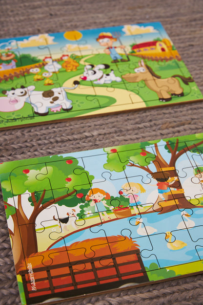 Okul Öncesi Başlangıç Yapboz Çiftliğim Ve Piknik Ahşap Puzzle Set