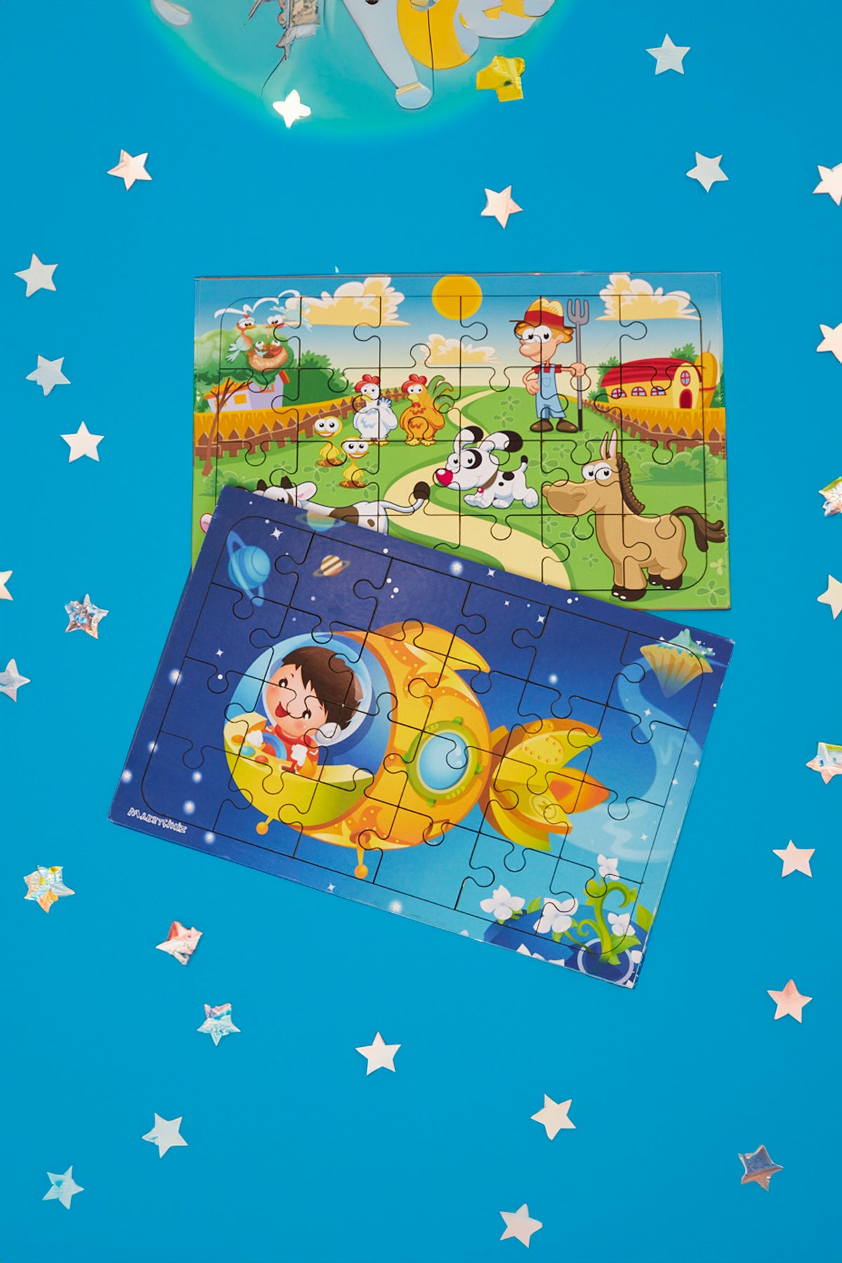 Okul Öncesi Başlangıç Yapboz Çiftliğim Ve Uzaya Yolculuk Ahşap Puzzle Set