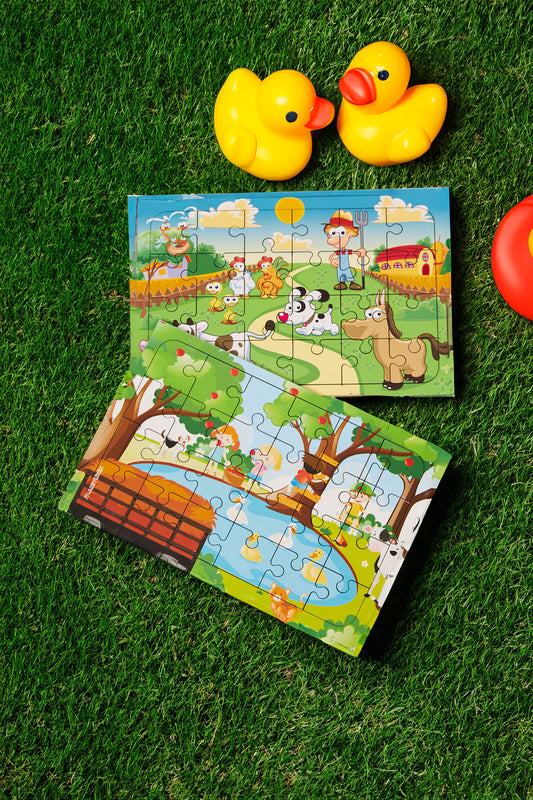 Okul Öncesi Başlangıç Yapboz Çiftlik Ve Piknik Ahşap Puzzle Set