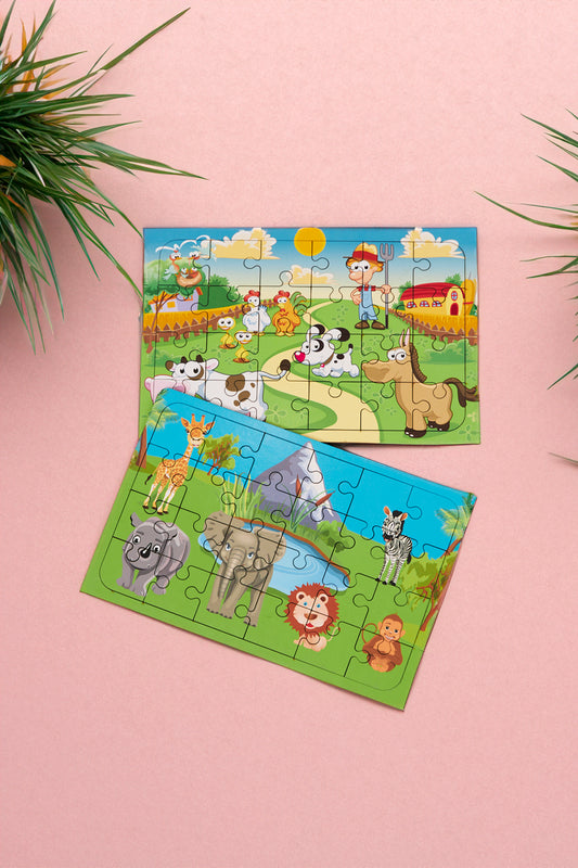 Okul Öncesi Başlangıç Yapboz Çiftlik Ve Safari Ahşap Puzzle Set