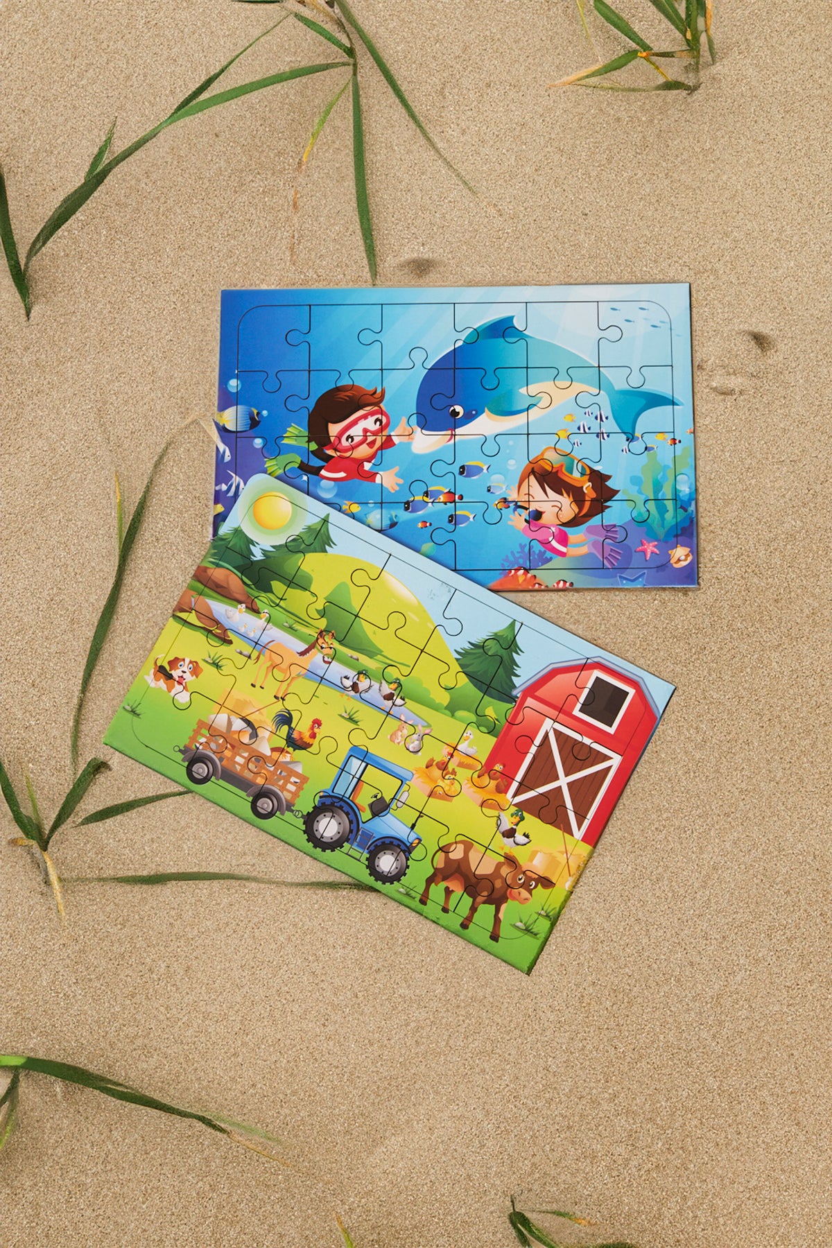 Okul Öncesi Başlangıç Yapboz Dalgıç Ve Çiftlik Ahşap Puzzle Set