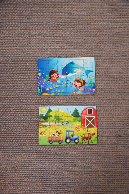 Okul Öncesi Başlangıç Yapboz Dalgıç Ve Çiftlik Ahşap Puzzle Set