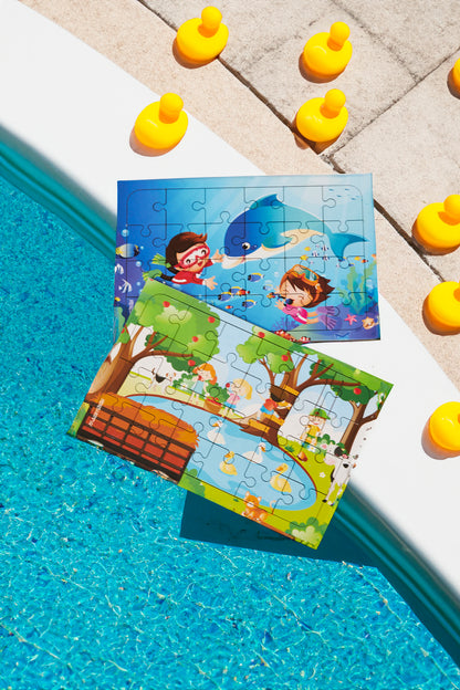 Okul Öncesi Başlangıç Yapboz Dalgıç Ve Piknik Ahşap Puzzle Set