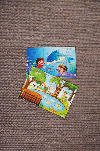 Okul Öncesi Başlangıç Yapboz Dalgıç Ve Piknik Ahşap Puzzle Set