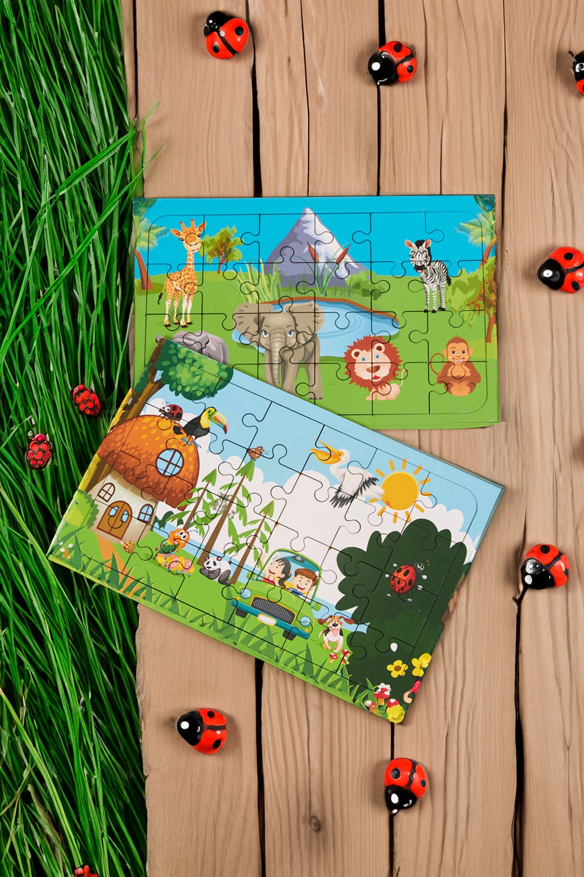 Okul Öncesi Başlangıç Yapboz Hayvanlar Alemi Ve Safari Ahşap Puzzle Set