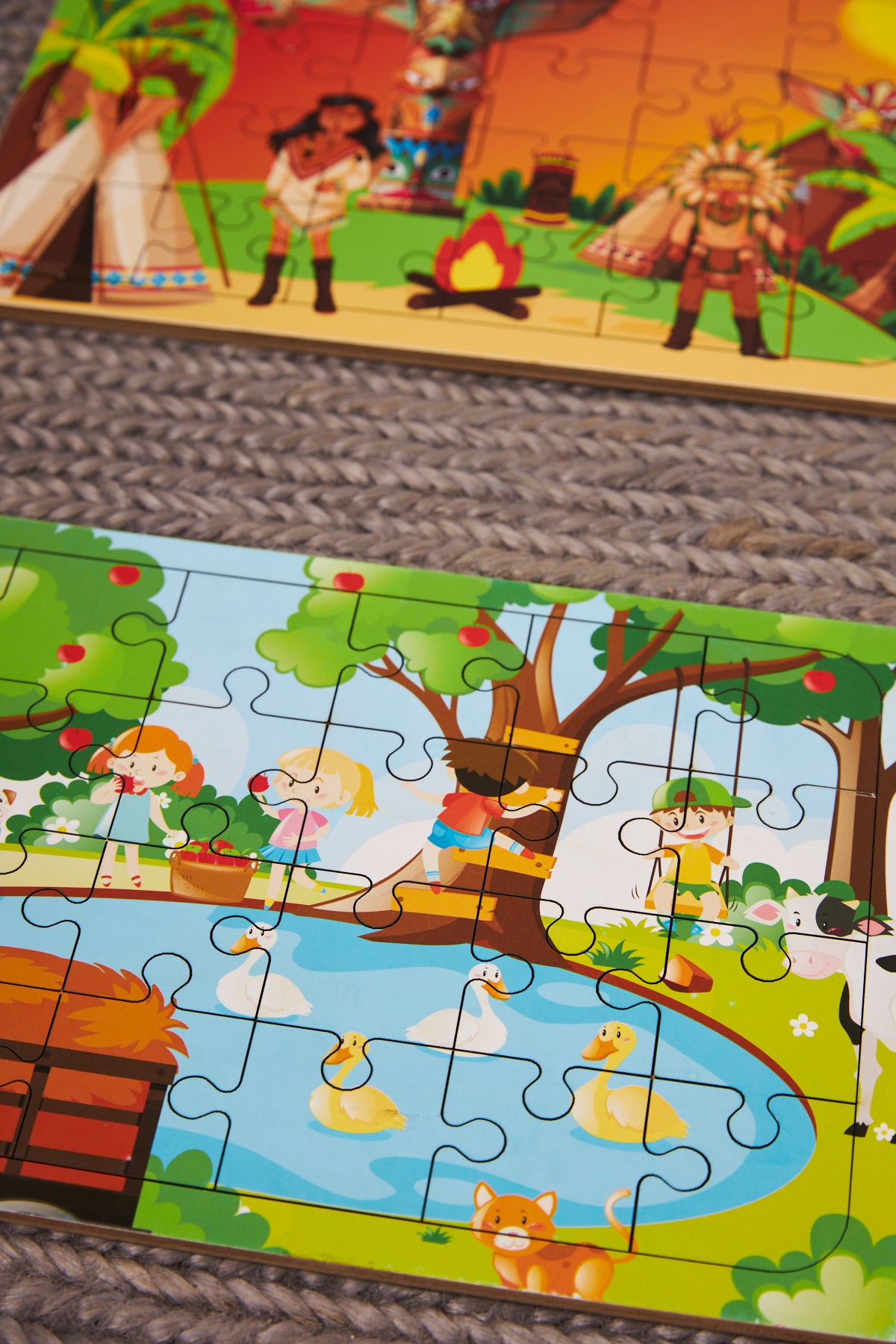 Okul Öncesi Başlangıç Yapboz  Kızılderili Ve Piknik Ahşap Puzzle Set