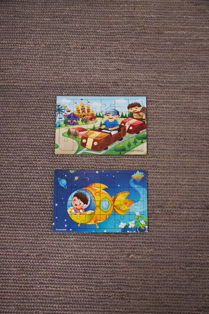 Okul Öncesi Başlangıç Yapboz Lunapark Maceram ve Gizemli Uzay Ahşap Puzzle Set