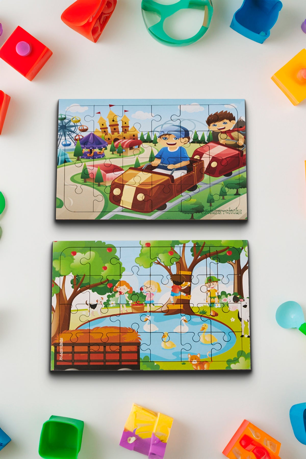 Okul Öncesi Başlangıç Yapboz Lunapark Maceram ve Piknik Ahşap Puzzle Set