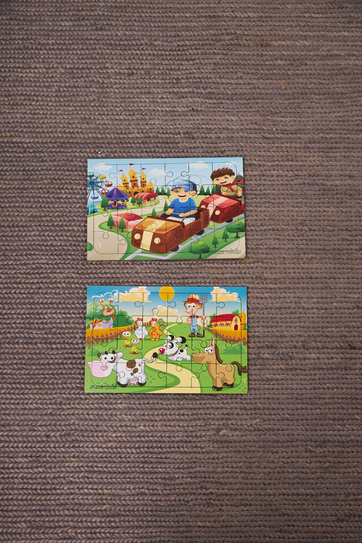 Okul Öncesi Başlangıç Yapboz Lunapark Maceram ve Sevimli Çiftliğim Ahşap Puzzle Set