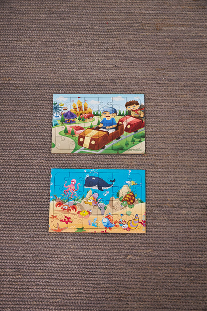 Okul Öncesi Başlangıç Yapboz Lunapark Maceram ve Sevimli Okyanus Ahşap Puzzle Set