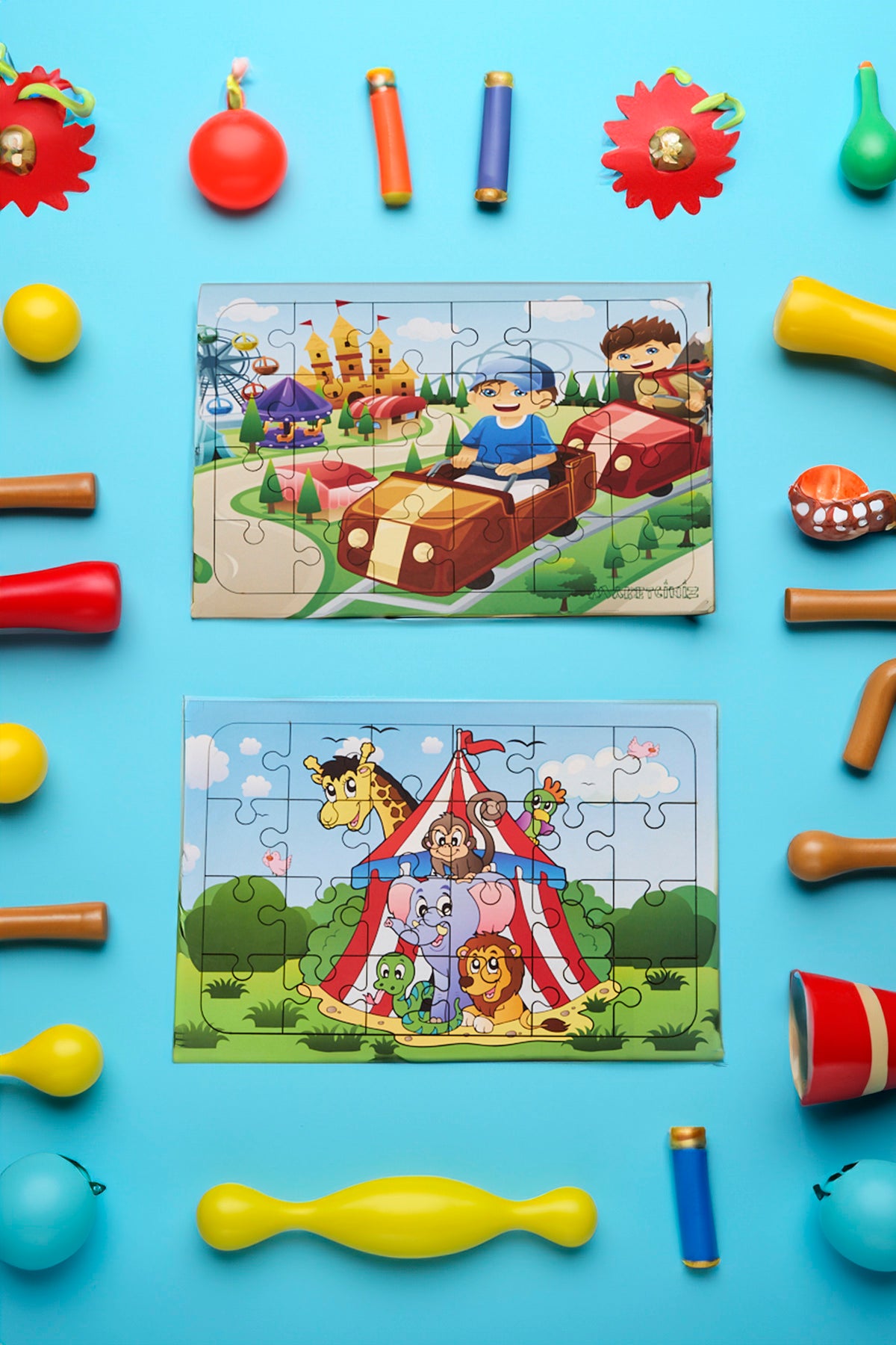 Okul Öncesi Başlangıç Yapboz Lunapark Maceram ve Sirk Ahşap Puzzle Set