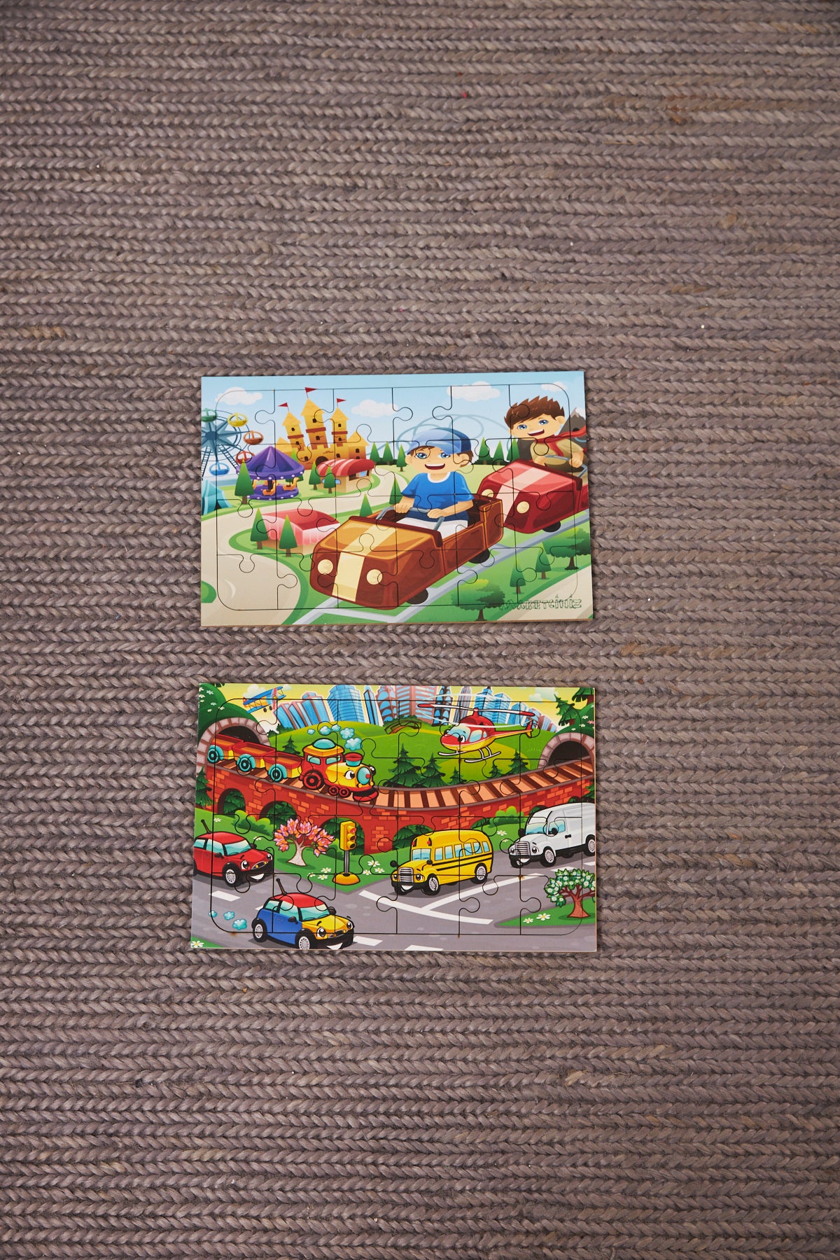 Okul Öncesi Başlangıç Yapboz Lunapark Maceram ve Taşıtlar Ahşap Puzzle Set