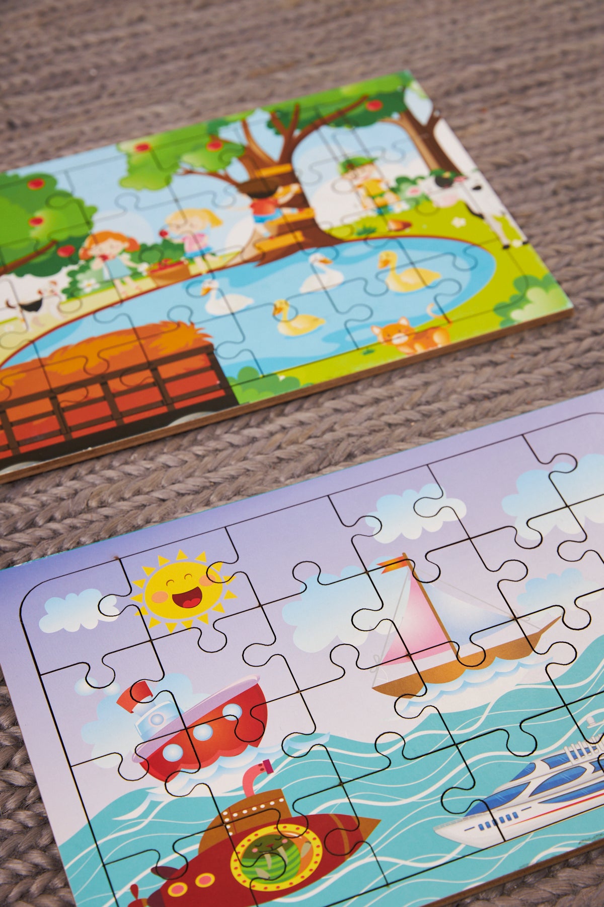 Okul Öncesi Başlangıç Yapboz Piknik Ve Deniz Araçları Ahşap Puzzle Set