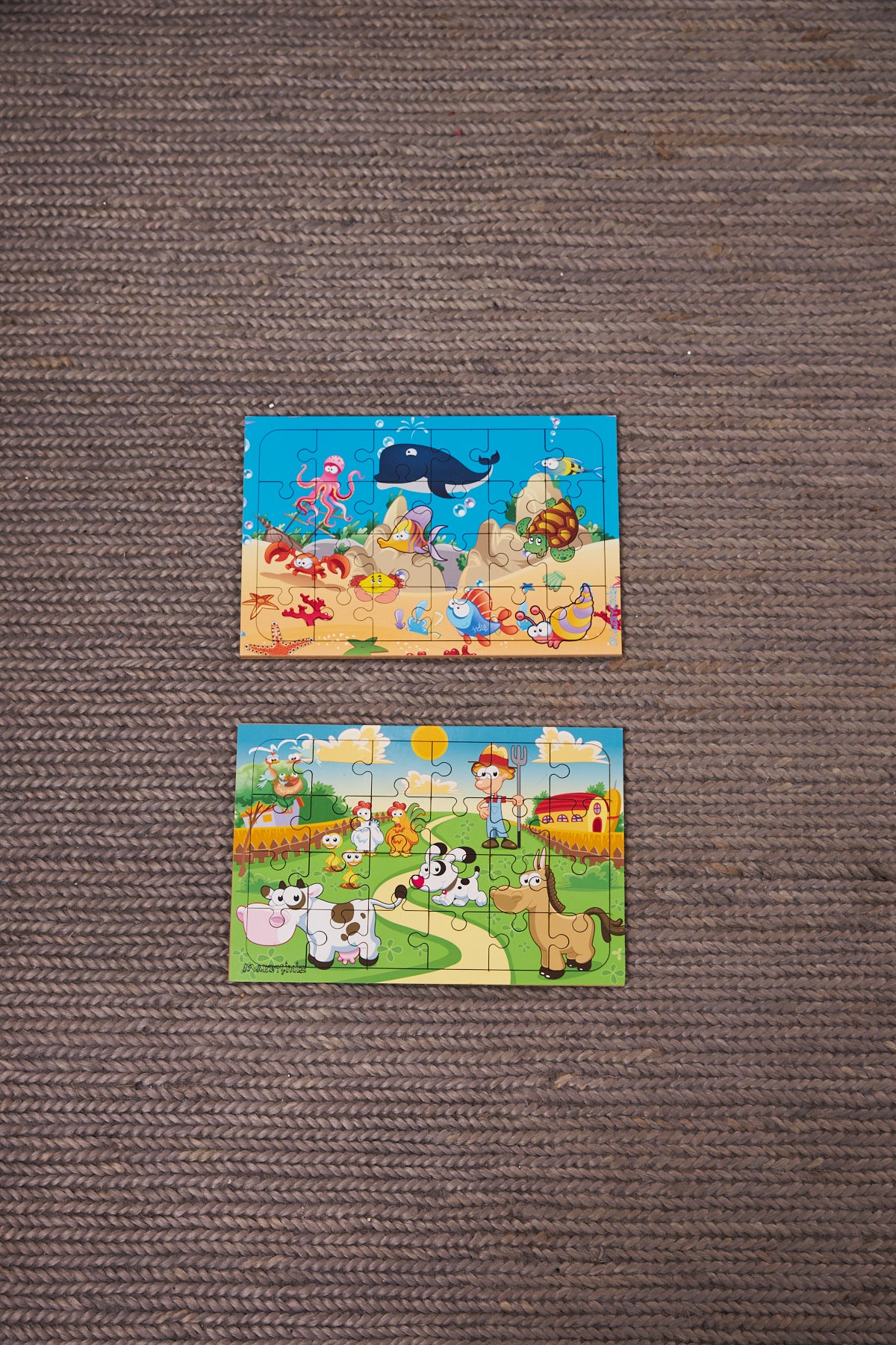 Okul Öncesi Başlangıç Yapboz Sevimli Okyanus ve Sevimli Çiftliğim Ahşap Puzzle Set