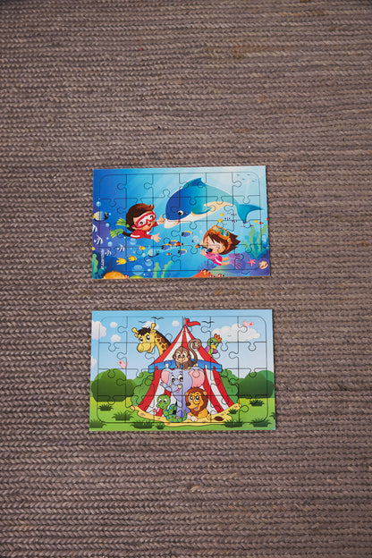 Okul Öncesi Başlangıç Yapboz Sevimli Okyanus Ve Sirk Ahşap Puzzle Set