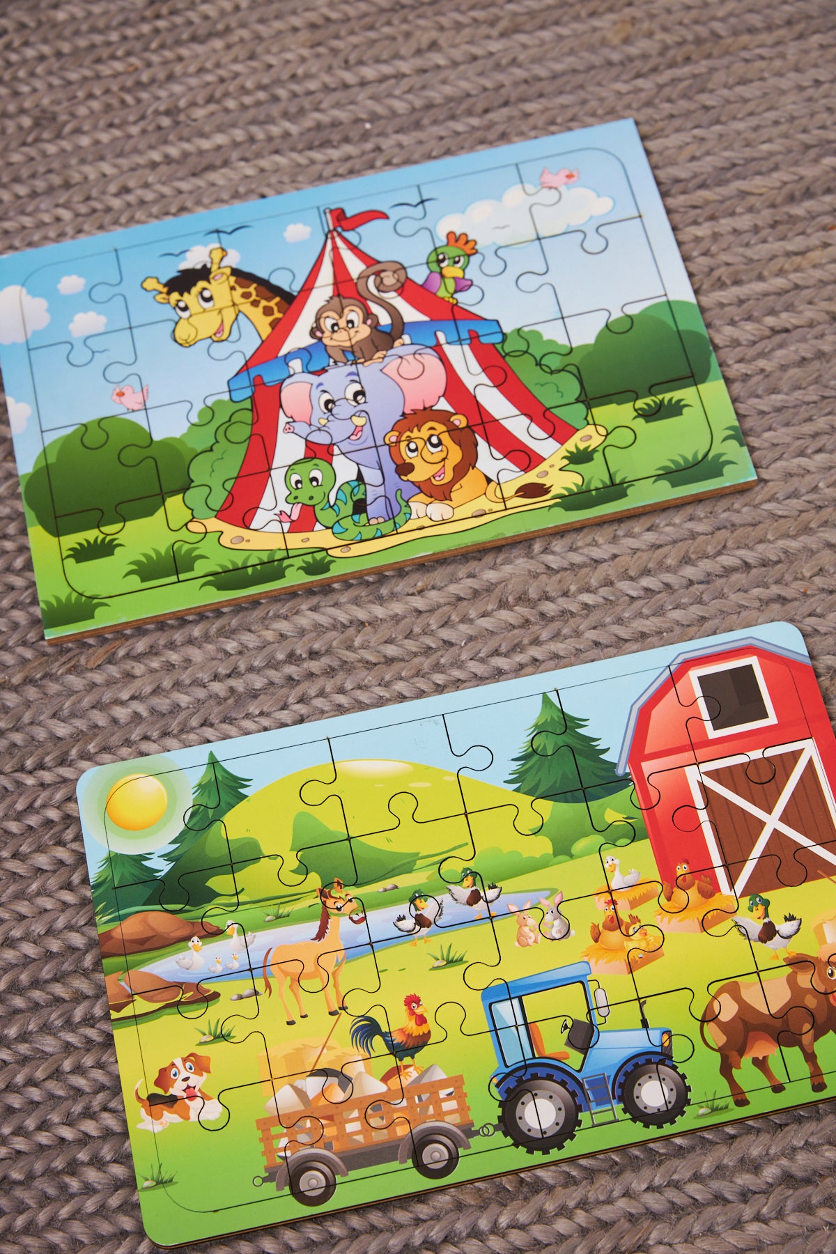 Okul Öncesi Başlangıç Yapboz Sirk Ve Çiftlik Ahşap Puzzle Set