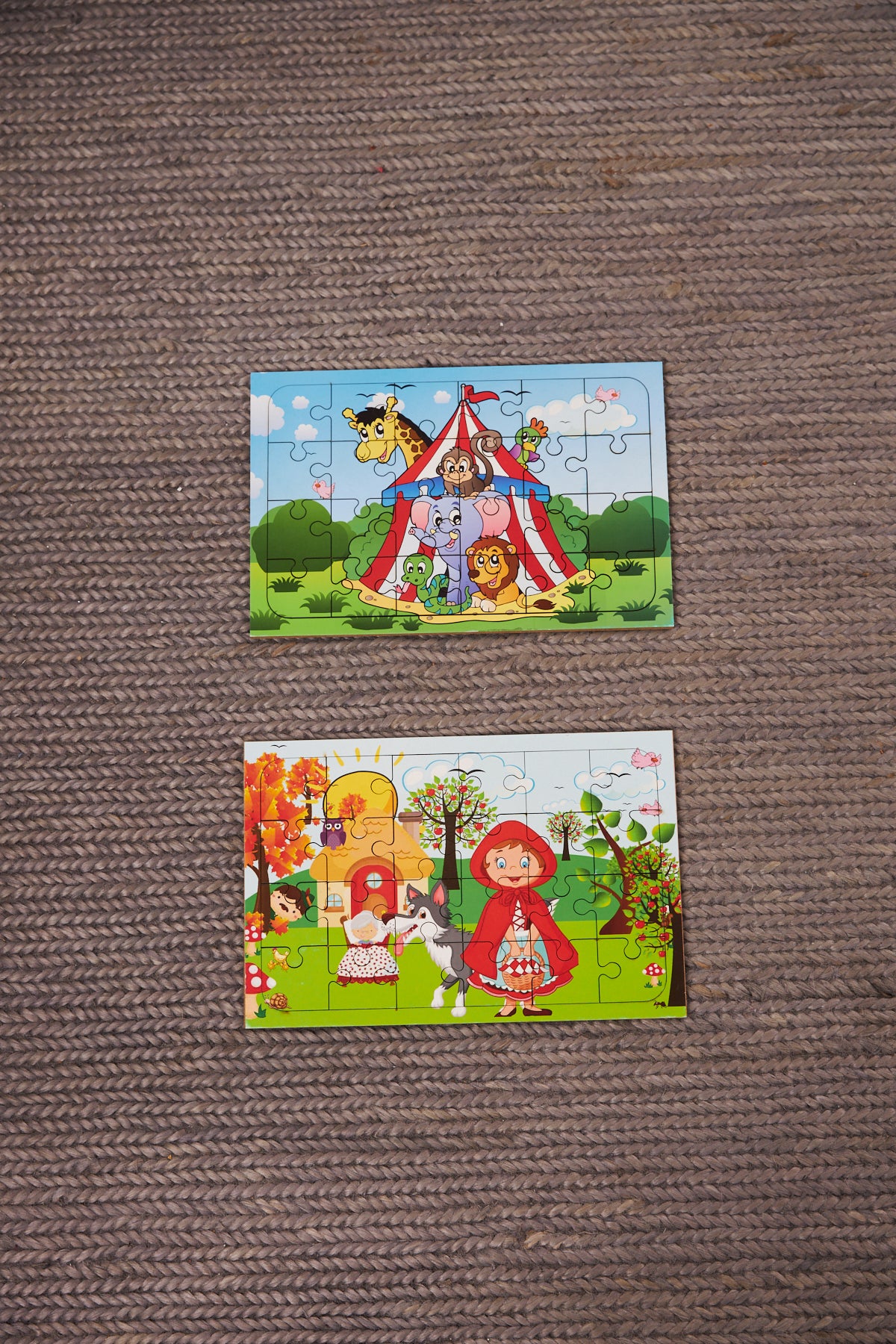 Okul Öncesi Başlangıç Yapboz Sirk Ve Kırmızı Başlıklı Kız Ahşap Puzzle Set