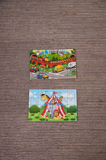 Okul Öncesi Başlangıç Yapboz Taşıtlar Ve Canım Ailem Ahşap Puzzle Set