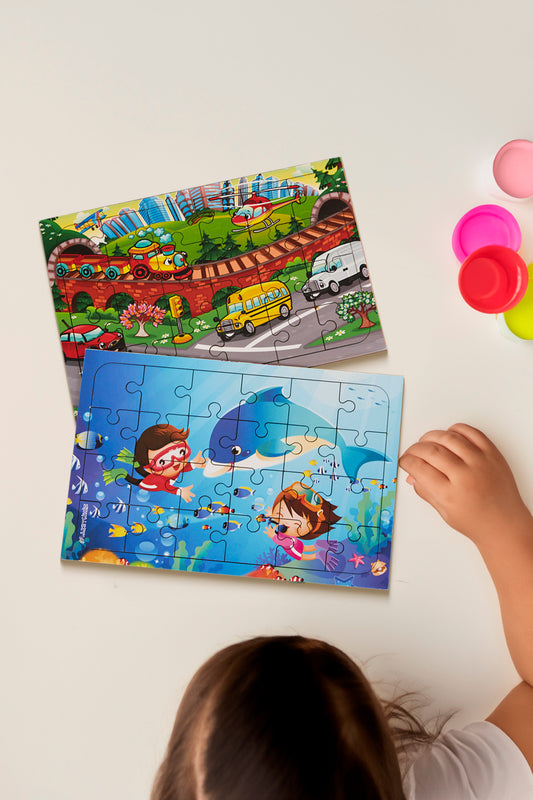 Okul Öncesi Başlangıç Yapboz Taşıtlar Ve DalgıçAhşap Puzzle Set