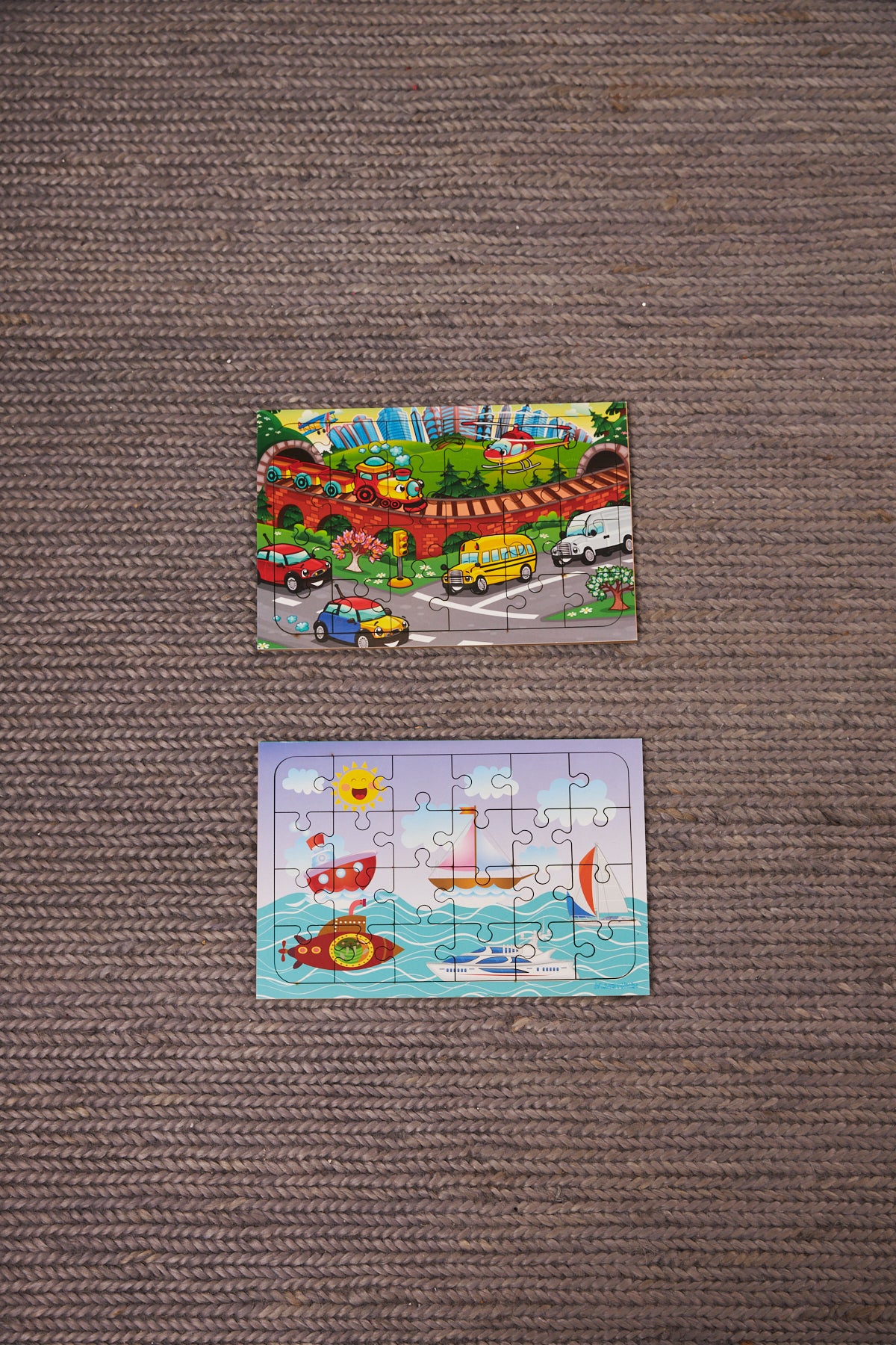 Okul Öncesi Başlangıç Yapboz Taşıtlar Ve Deniz Araçları Ahşap Puzzle Set