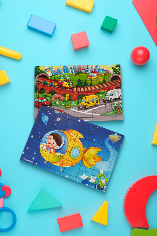 Okul Öncesi Başlangıç Yapboz Taşıtlar Ve Gizemli Uzay Ahşap Puzzle Set