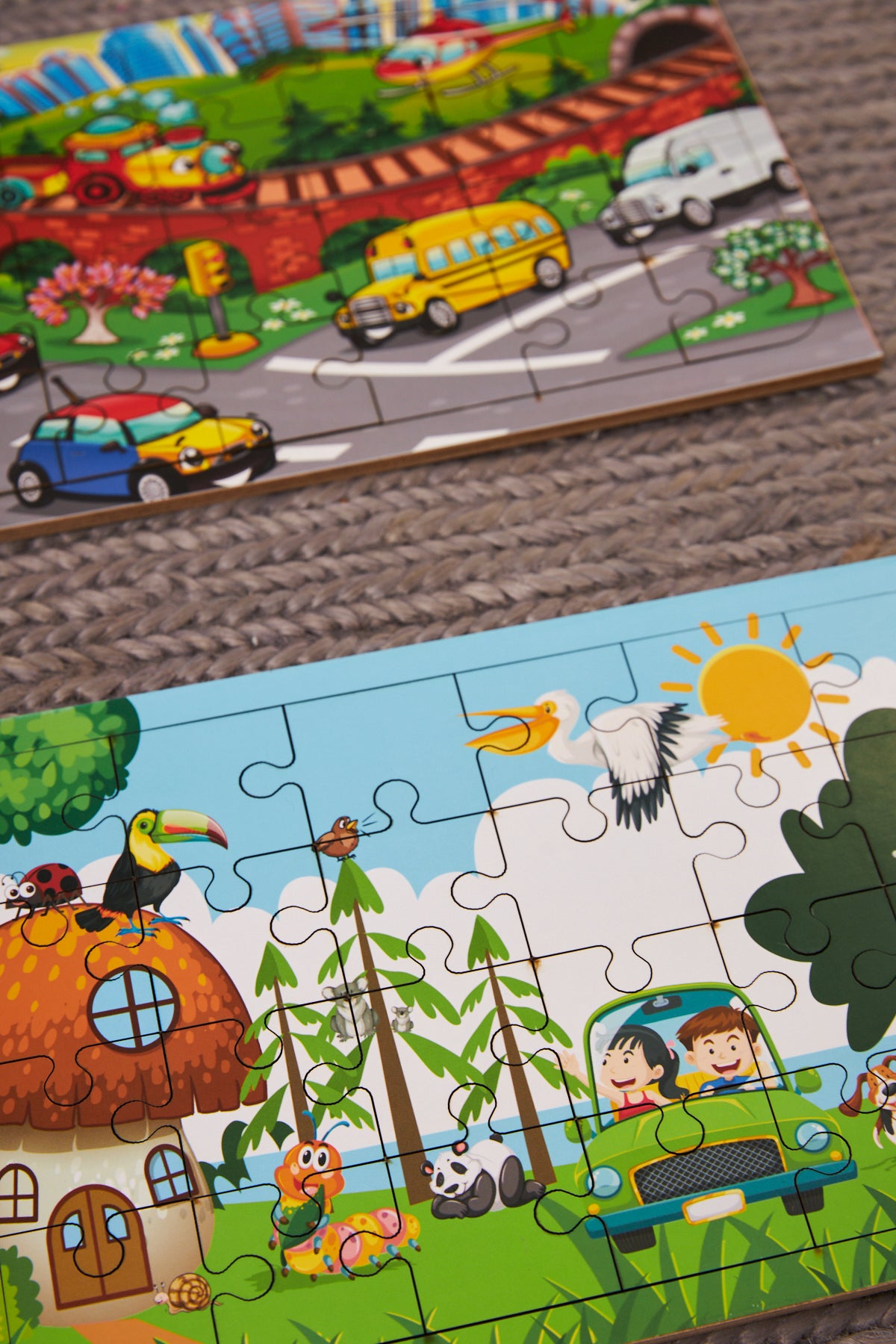 Okul Öncesi Başlangıç Yapboz Taşıtlar Ve Hayvanlar Alemi Ahşap Puzzle Set