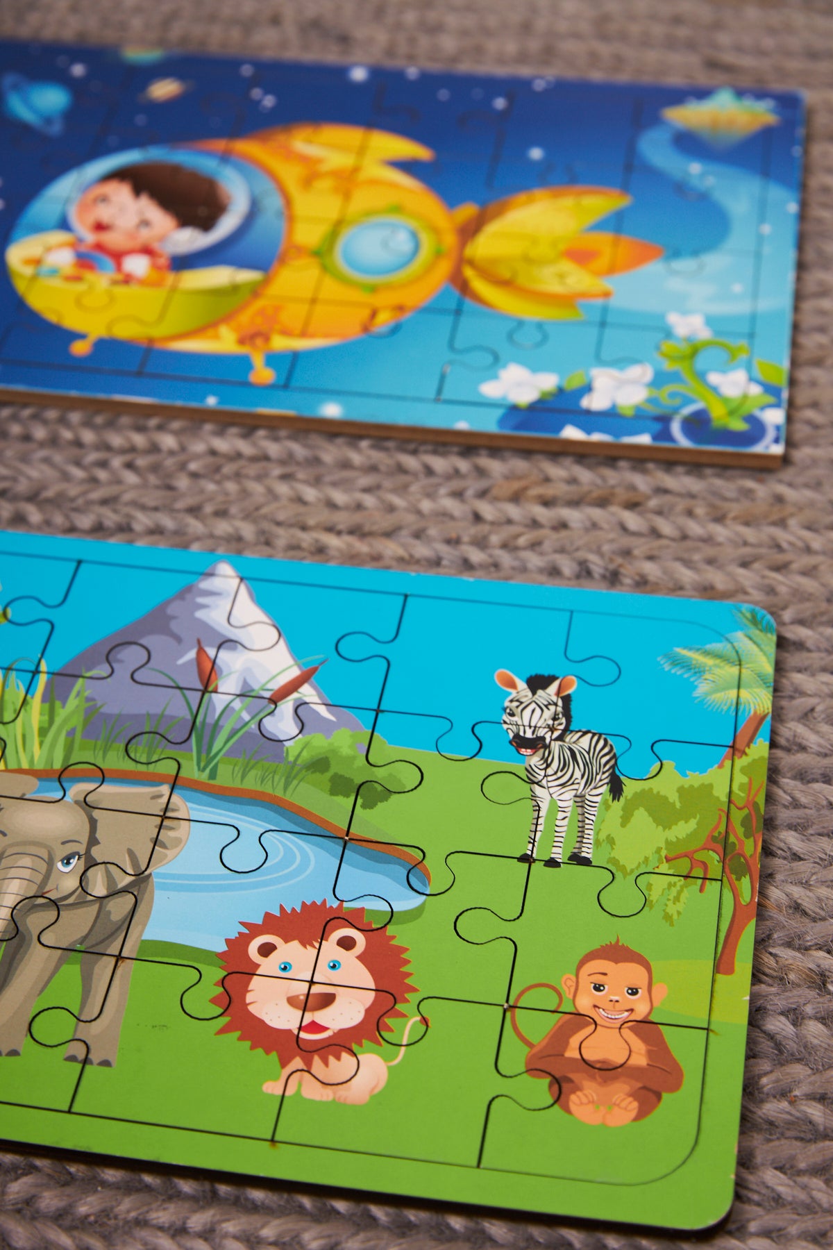 Okul Öncesi Başlangıç Yapboz Uzaya Yolculuk Ve Safari Ahşap Puzzle Set