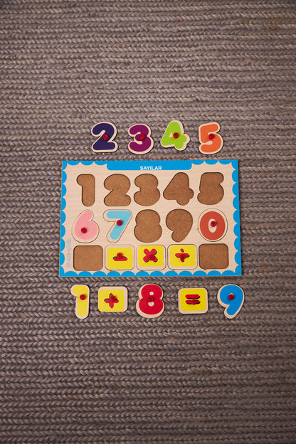 Sayılarla İşlemler Tutmalı Ahşap Puzzle