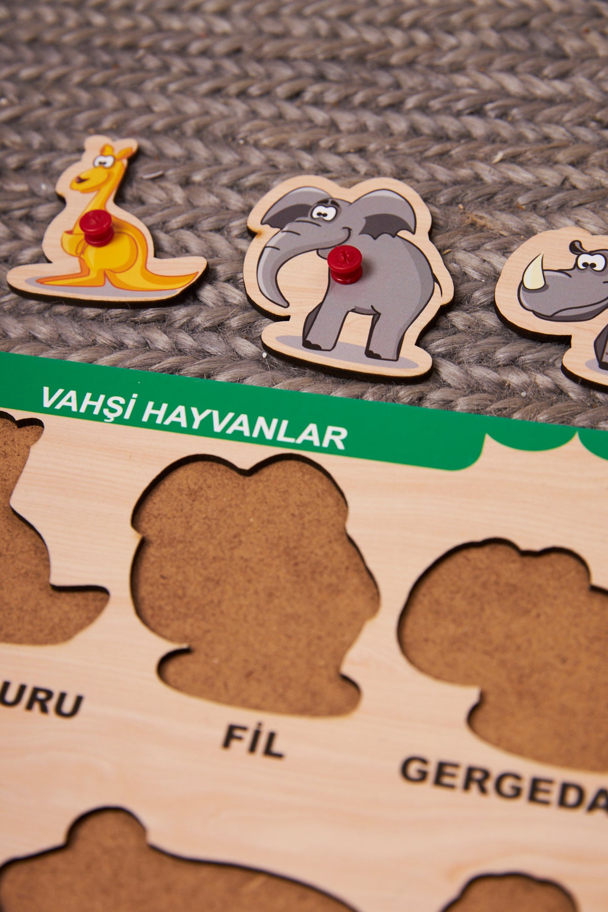 Vahşi Hayvanlar Eğitici Ahşap Puzzle